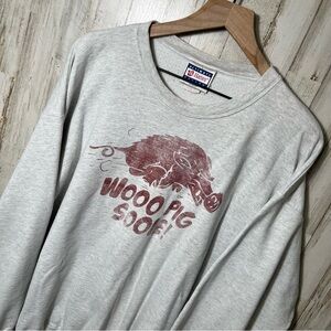 Arkansas Razorbacks Woo Pig Sooie Vintage 90s‎ Hanes Gray Crewneck Sweater XL